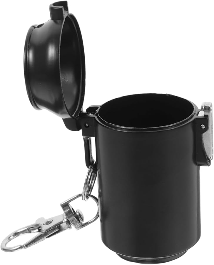 منفضة سجائر محمولة مقاومة للحريق بغطاء محكم، سعة كبيرة مقاومة للرياح للاستخدام في الهواء الطلق والسيارة - Image 1